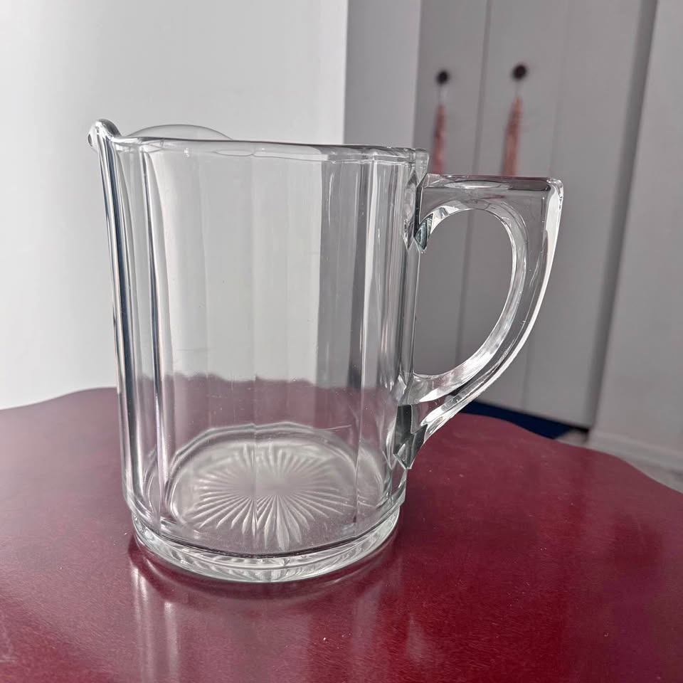 Heavy, weighted glass pitcher