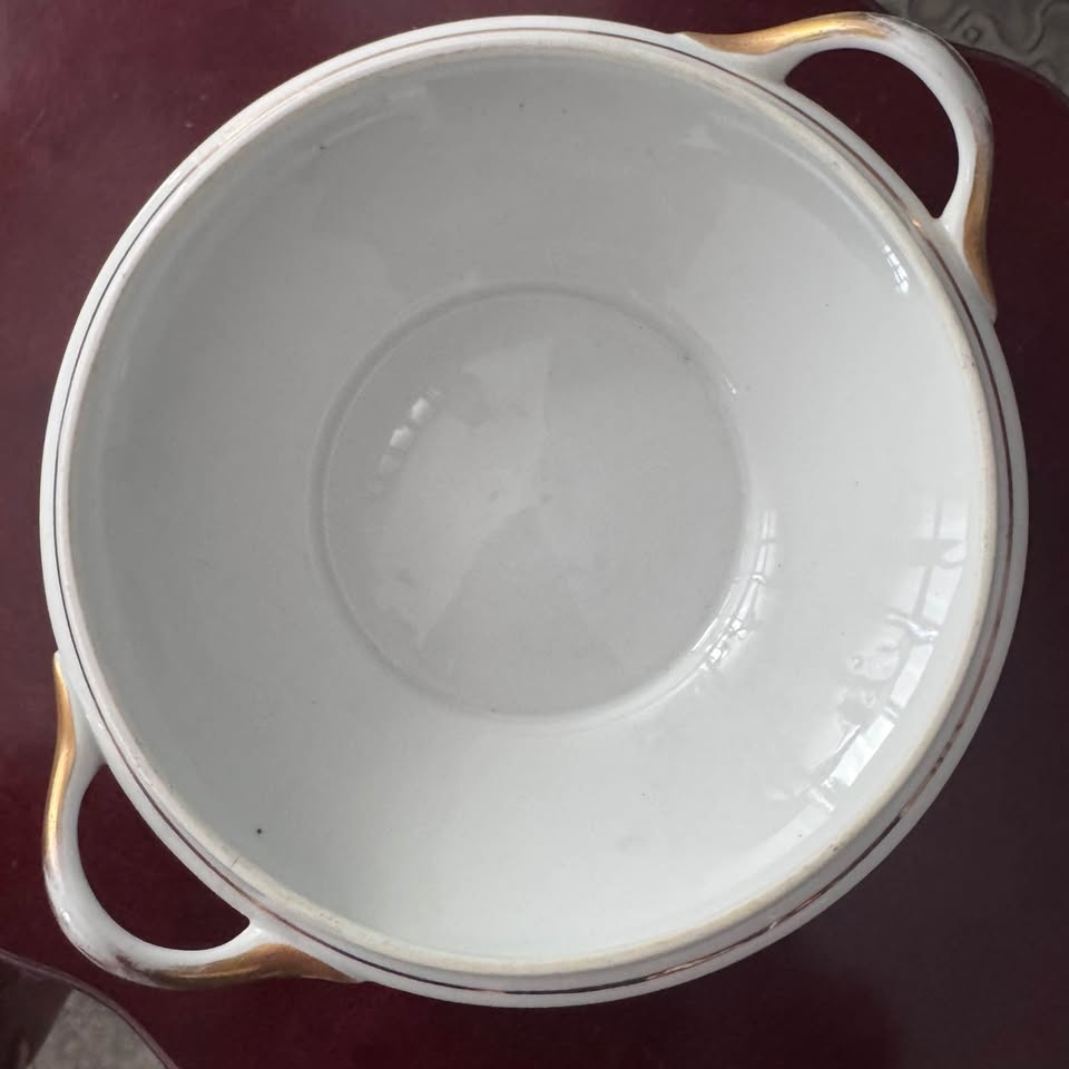 Vintage JS Maier Round Covered Vegetable Bowl: Floral Dinnerware - photo 3