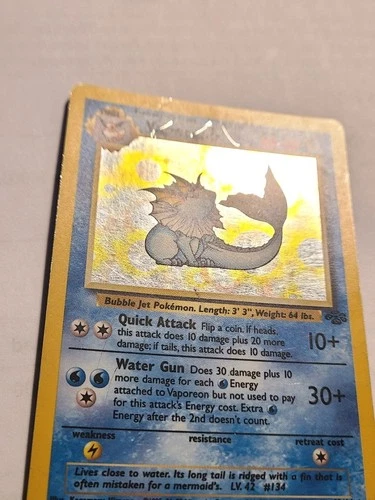 Vaporeon 12/64 Holo Rare Pokemon Card | Near Mint | 1995 - photo 3