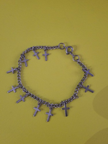 Vintage 90's Holy Cross Chain Bracelet