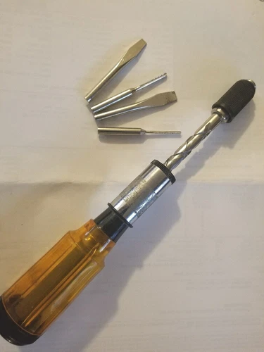 Vintage Twist Push Automatic Screwdriver w/ 4 Bits - photo 3
