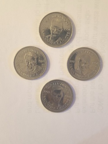 1993-94 Vancouver Canucks Team Coin Collection Lot (4 Coins)