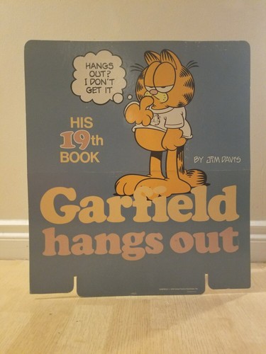 Vintage Garfield "Hangs Out" 1970s Cardboard Poster