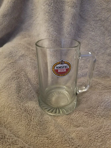 Vintage 16oz Amstel Beer Glass Mug w/ Handle