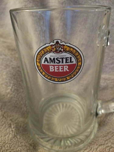 Vintage 16oz Amstel Beer Glass Mug w/ Handle - photo 4