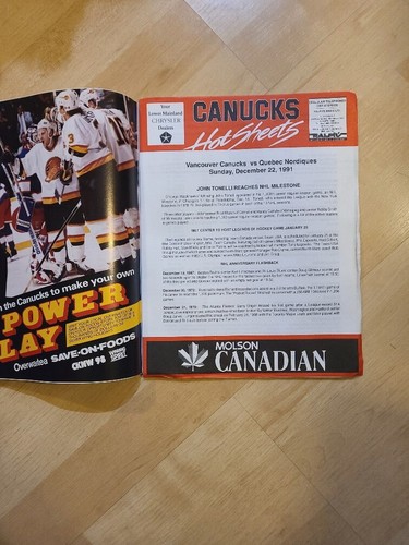 Vintage BREAKAWAY Vancouver Canucks Magazine Dec 1991 - photo 3
