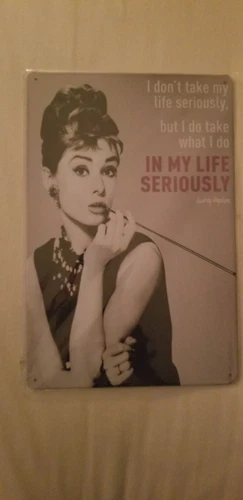Vintage Audrey Hepburn Metal Quote Poster - photo 2
