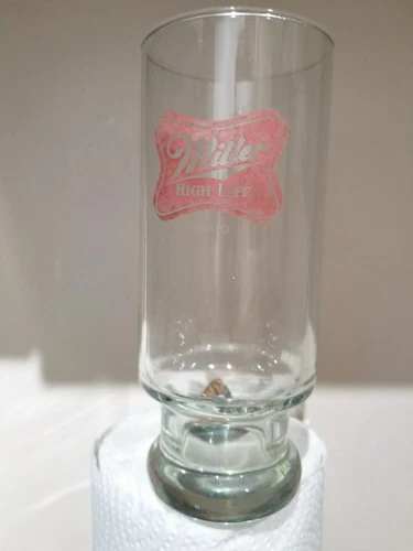 Vintage MILLER High Life Beer Glass Heavy Base 9oz