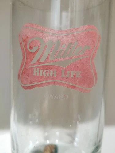 Vintage MILLER High Life Beer Glass Heavy Base 9oz - photo 3