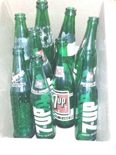 9 Vintage Coca-Cola Soda Pop Glass Bottles - Sprite, 7UP, Fresca - photo 2