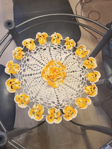 Vintage Hungarian Handmade Knitted Table Centerpiece