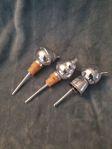 3 Vintage Liquor Bottle Pouring Spouts