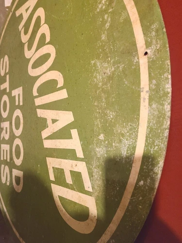 Vintage Associated Food Stores Porcelain Sign - photo 2