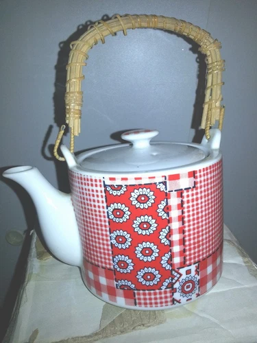 Vintage Ceramic Tea Pot Kettle with Handle - Japan