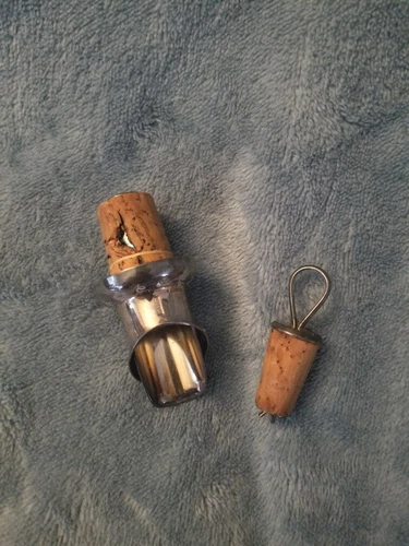 Vintage 2-piece liquor bottle pouring spout w/ stopper SWEDEN