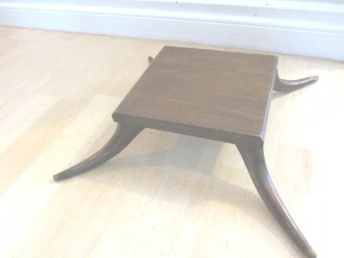 Antique Solid Oak Foot Stool w/ Carved Legs - photo 2