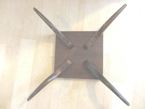 Antique Solid Oak Foot Stool w/ Carved Legs - photo 5