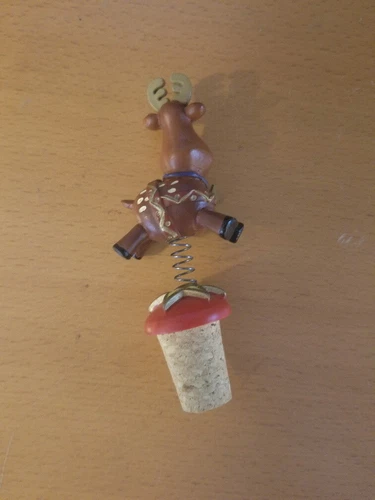 Animated Reindeer on Spring Bottle Cork Stopper - photo 3