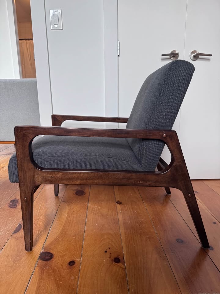 Mid Century Modern Arm Chair - Charcoal Gray - photo 2