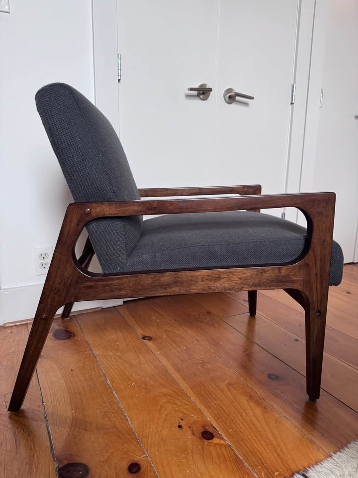 Mid Century Modern Arm Chair - Charcoal Gray - photo 3