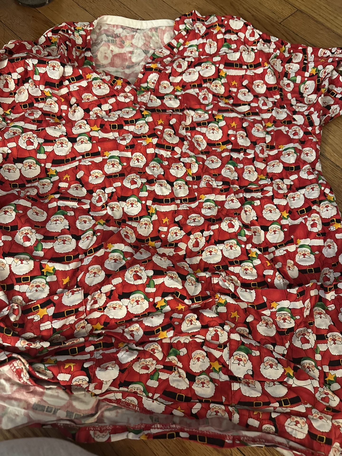 Women’s Small Scrub Top Santa’s