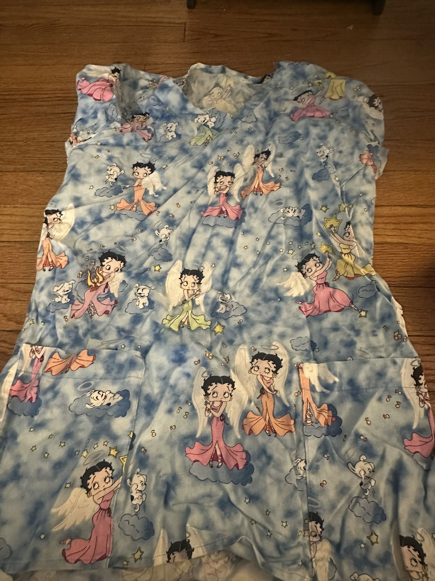 Betty Boop Angel Women's Scrub Top - Small