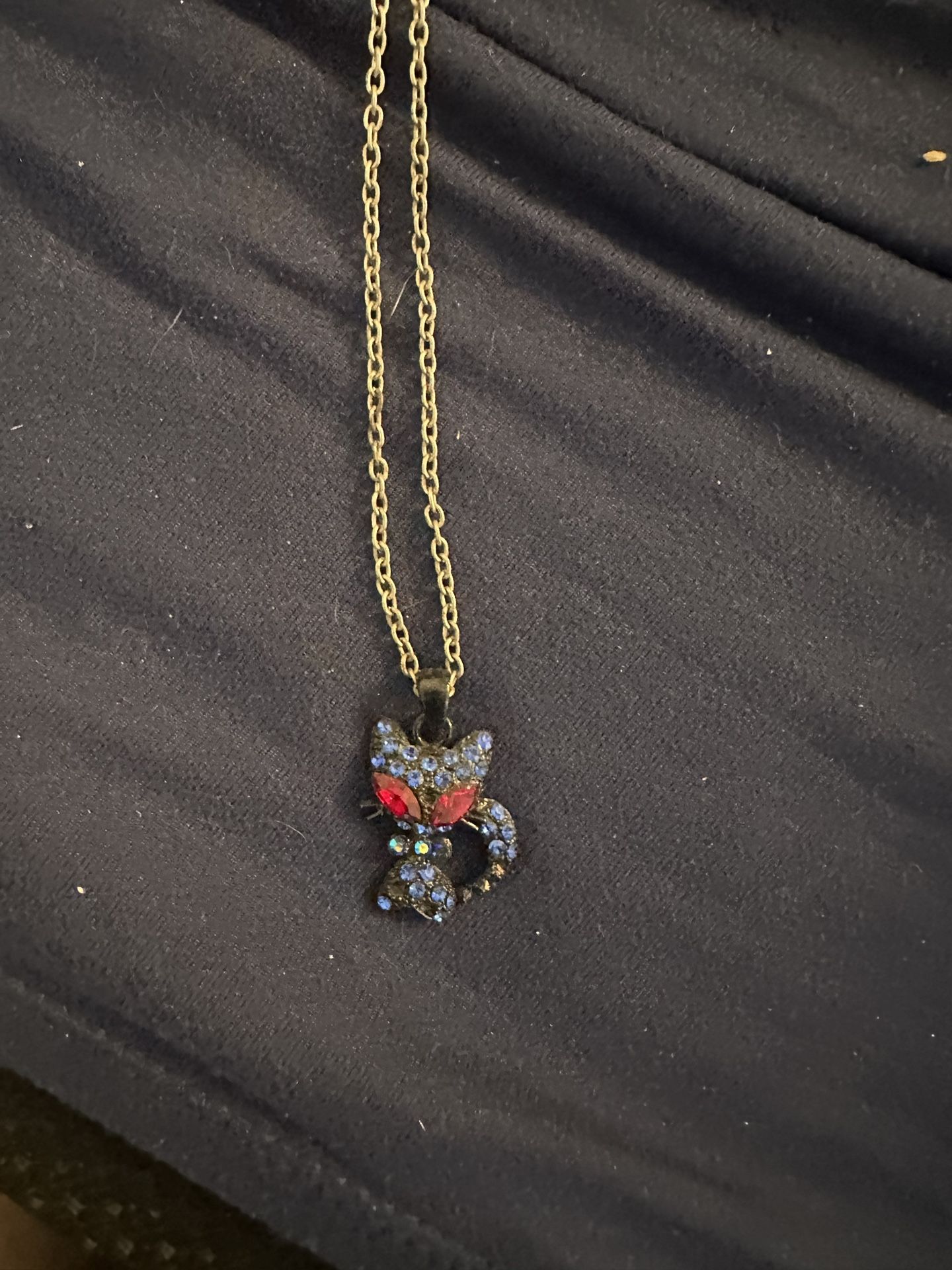 Dark Blue Cat Necklace