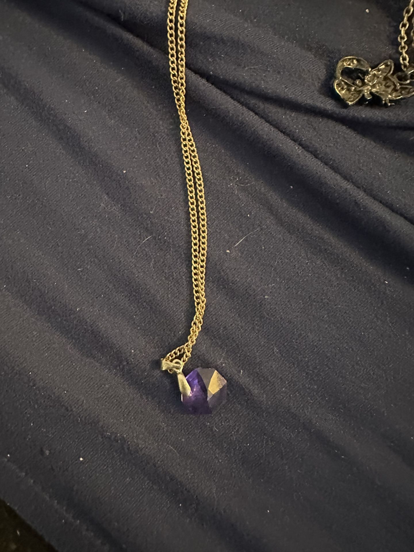 Purple Shiny Pendant Necklace
