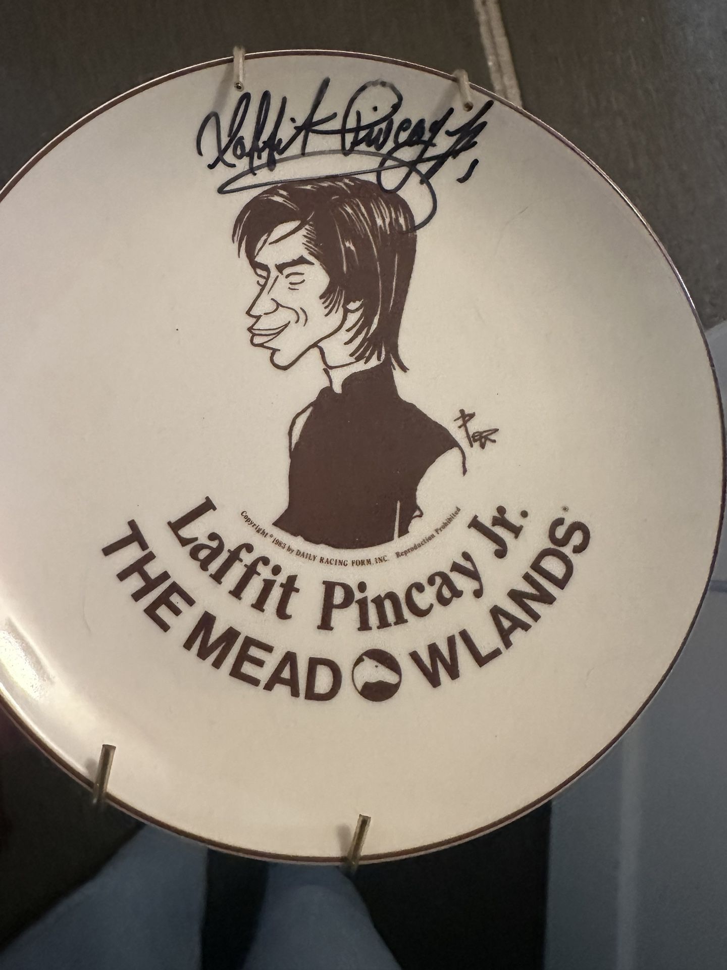 Laffit Pincay Autographed Collectable Plate