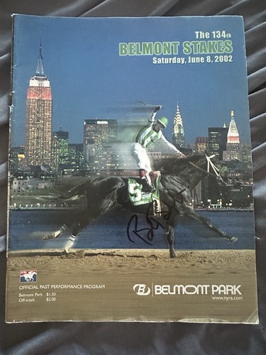 Belmont Stakes Program 2002 With Trainer Bob Baffert Signature