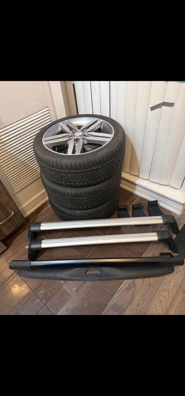 3 Tires/Rims for Benz + Roof Rack + Trunk Cover