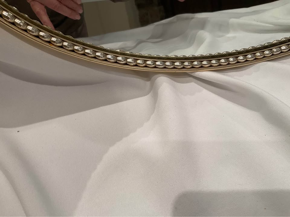Vintage Brass Oval Mirror with Beaded Border - photo 3
