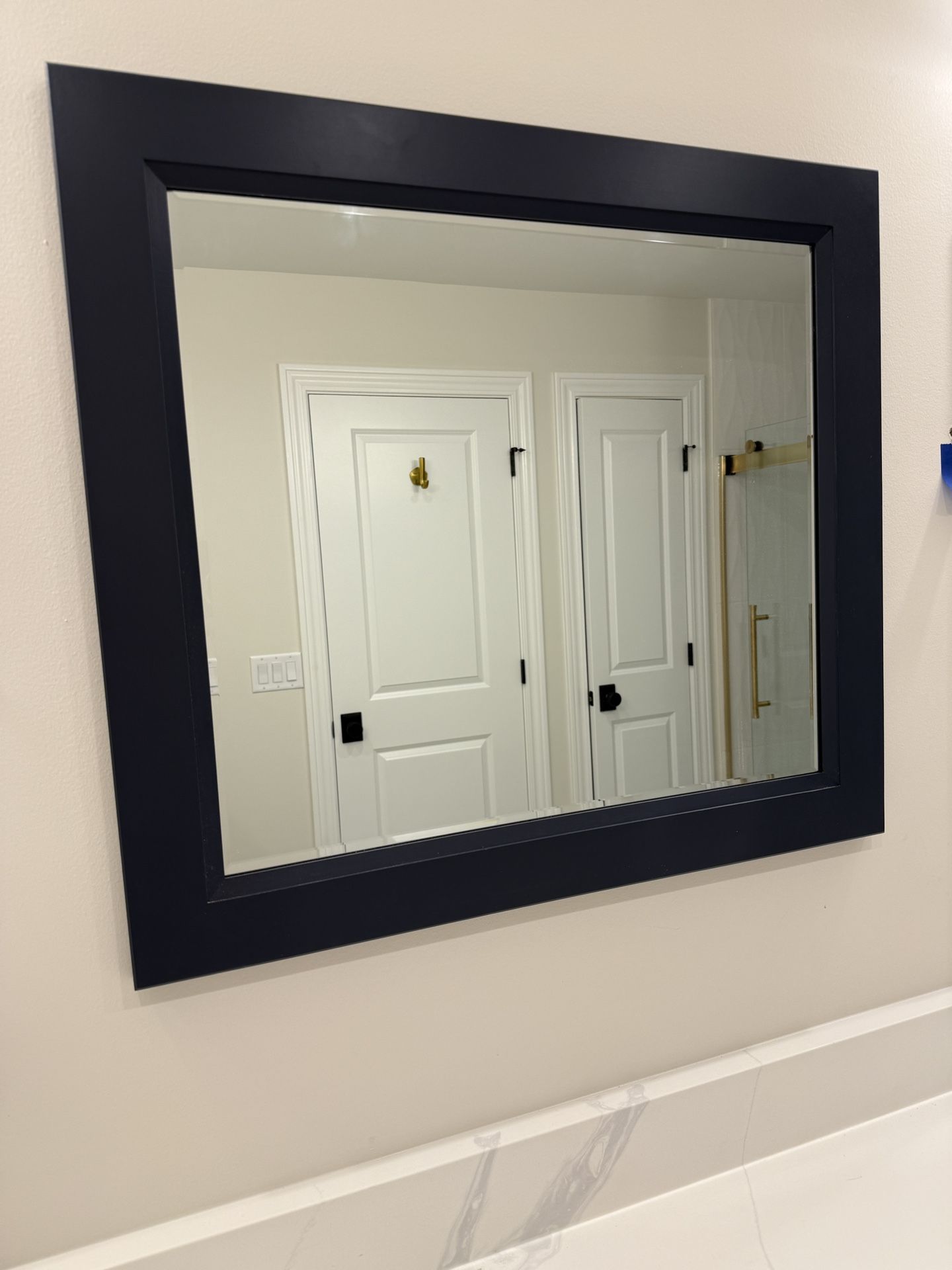 J&K Cabinetry Naval Blue Vanity Mirror 30"x27" - photo 2