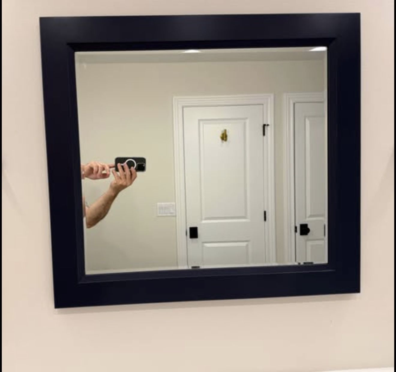 J&K Cabinetry Naval Blue Vanity Mirror 30"x27" - photo 3