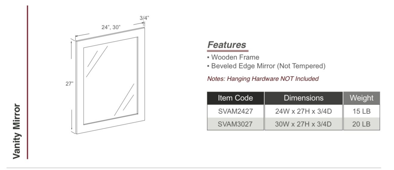 J&K Cabinetry Naval Blue Vanity Mirror 30"x27" - photo 4