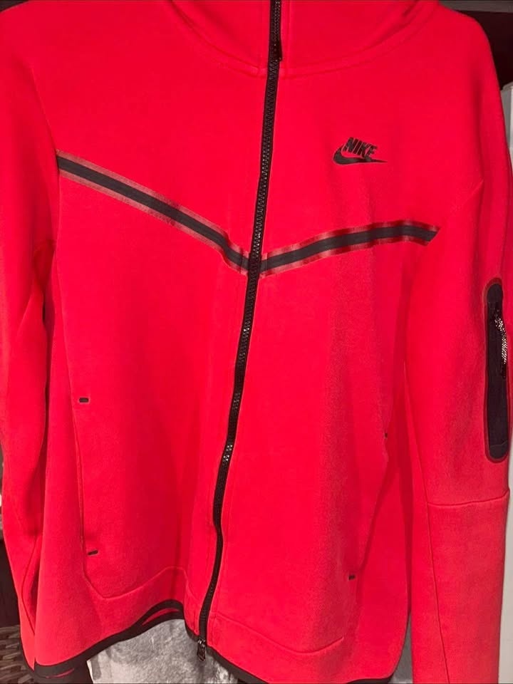 Red Nike Tech Fleece Hoodie (Small)