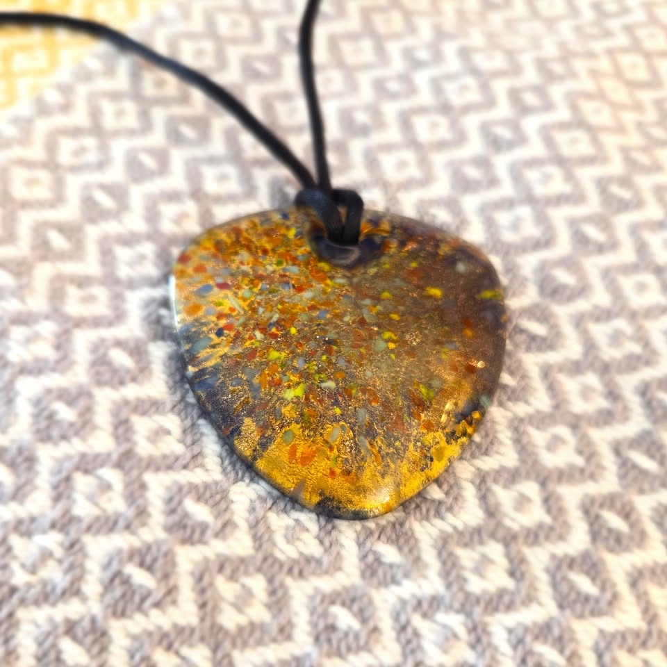 Handmade Fused Glass Pendant Necklace