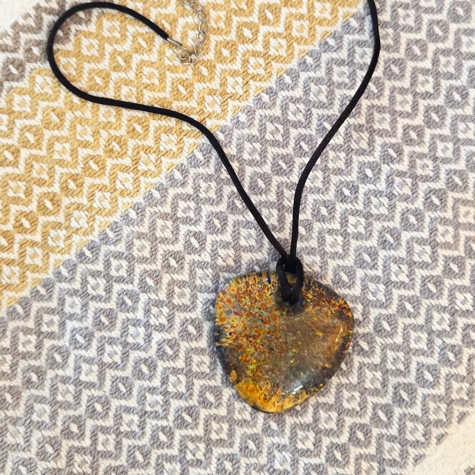 Handmade Fused Glass Pendant Necklace - photo 2