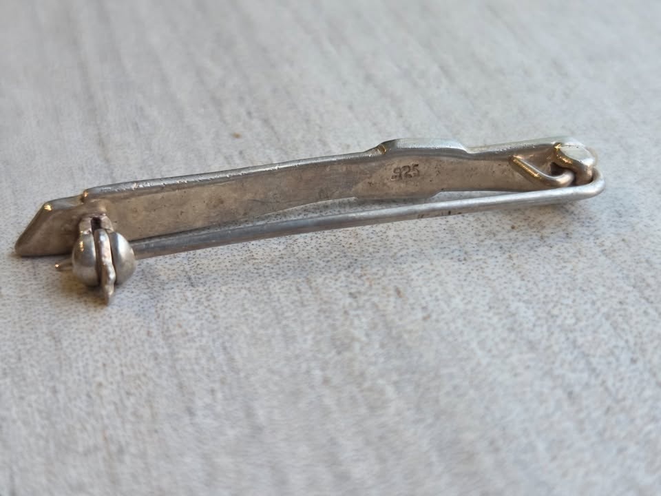 Vintage Sterling Silver & Marcasite Bar Brooch - photo 4