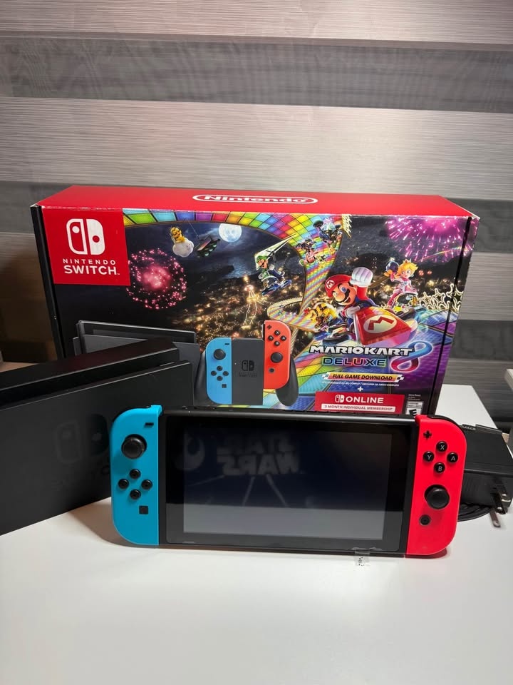 Modded Nintendo Switch Mario Kart 8 Deluxe Bundle w/ Games - photo 2
