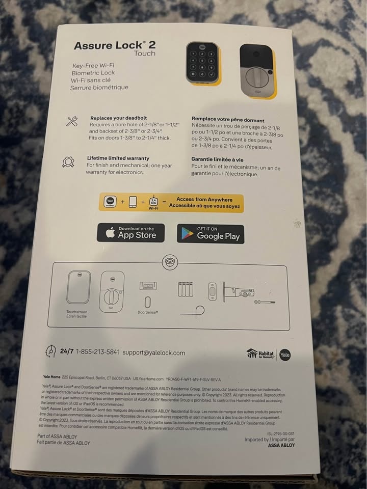 Yale Assure Lock 2 Touch Wi-Fi Deadbolt Brand New - photo 4