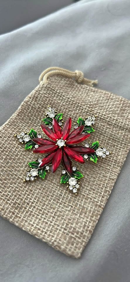 Poinsettia brooch