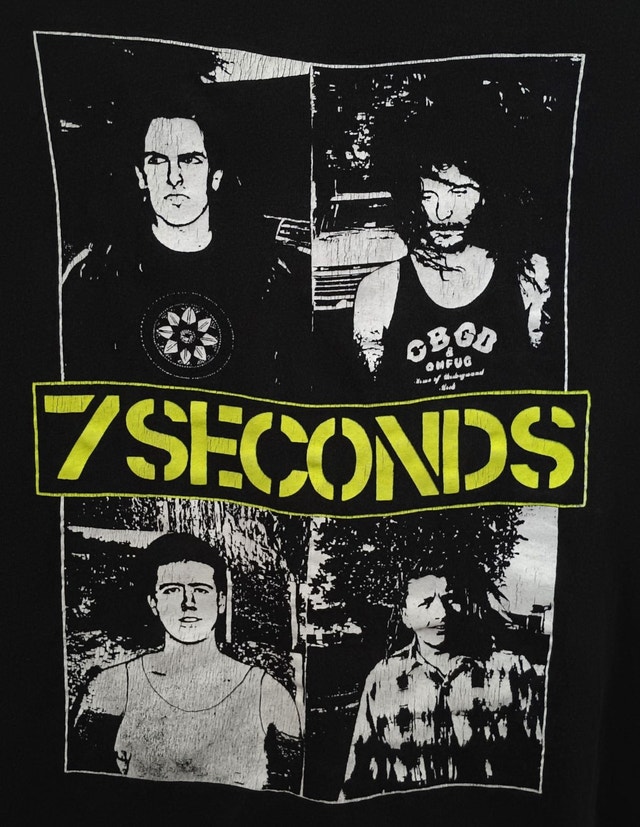 Vintage 7 Seconds World Tour T-Shirt - 1990 - SZ:L - photo 2