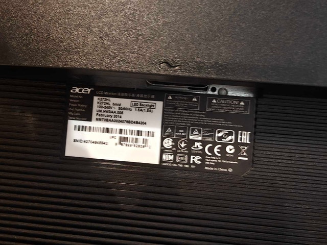 Acer 27” Monitor 1080p $40 FIRM - photo 4