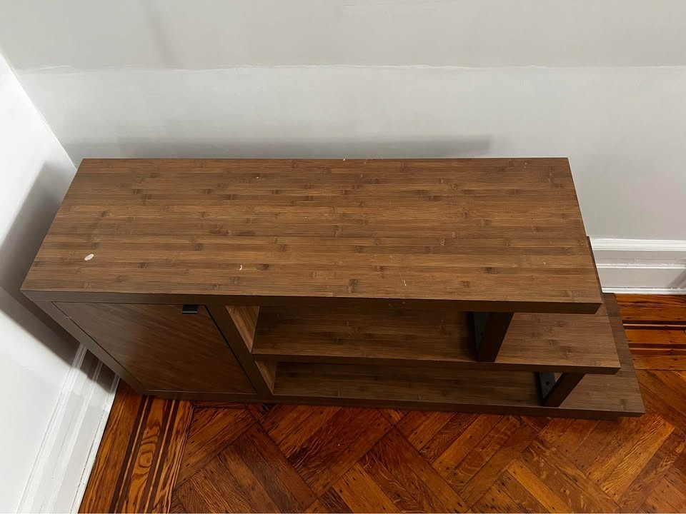 TV Media Console Stand with Staggered Shelving - photo 4