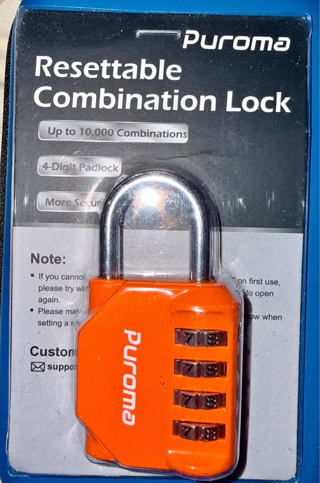 Puroma 4-digit resettable combination lock