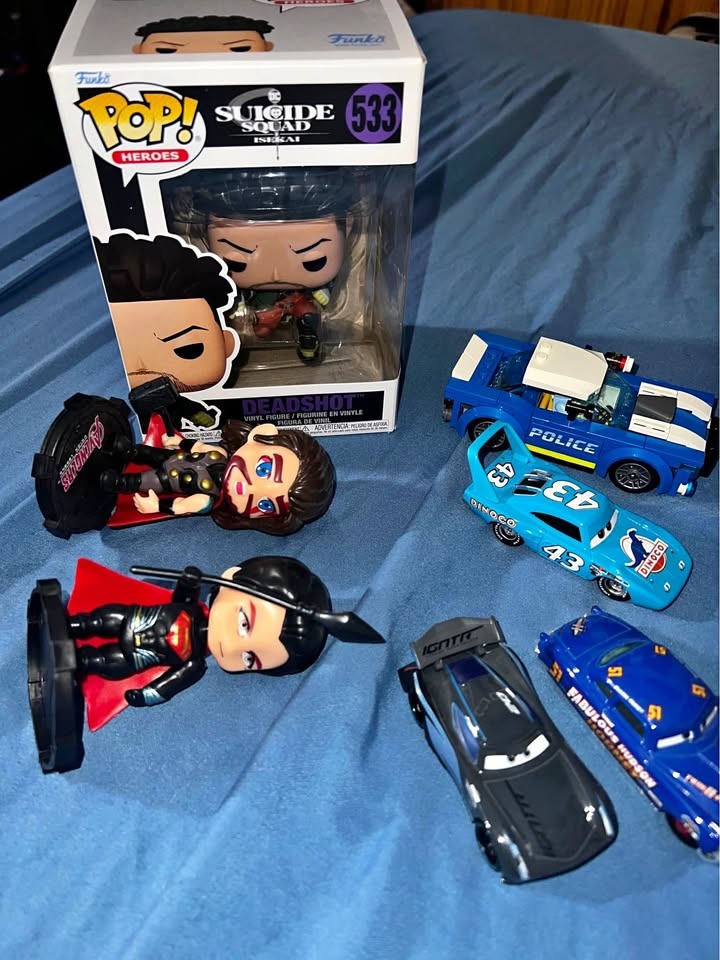 Funko Pop, Cars, Lego, Thor & Superman Figures