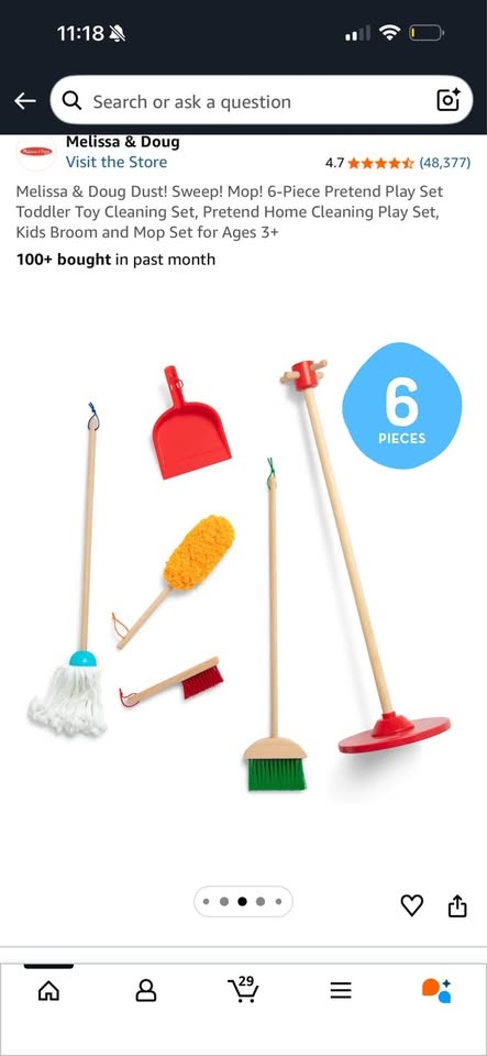 BNIB Melissa & Doug Dust! Sweep! Mop! Cleaning Play Set - photo 2