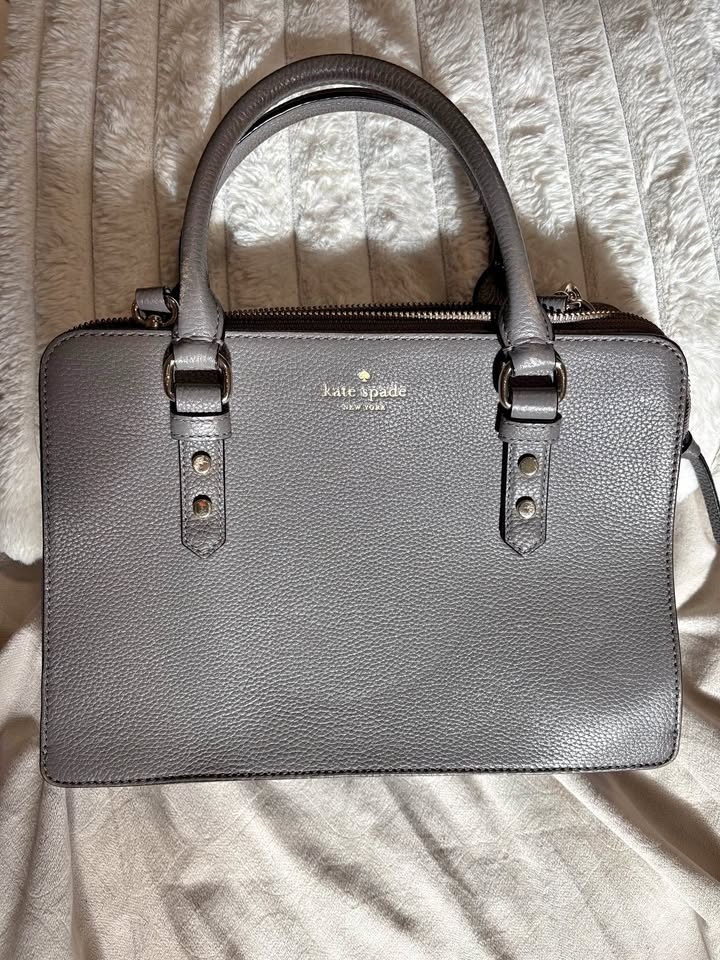 Kate Spade Grey Pebbled Leather Satchel
