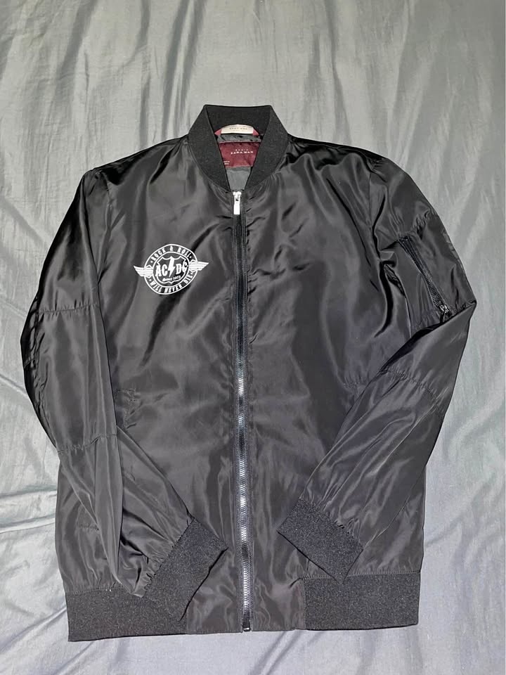 Zara ACDC Collaboration Light Bomber Jacket